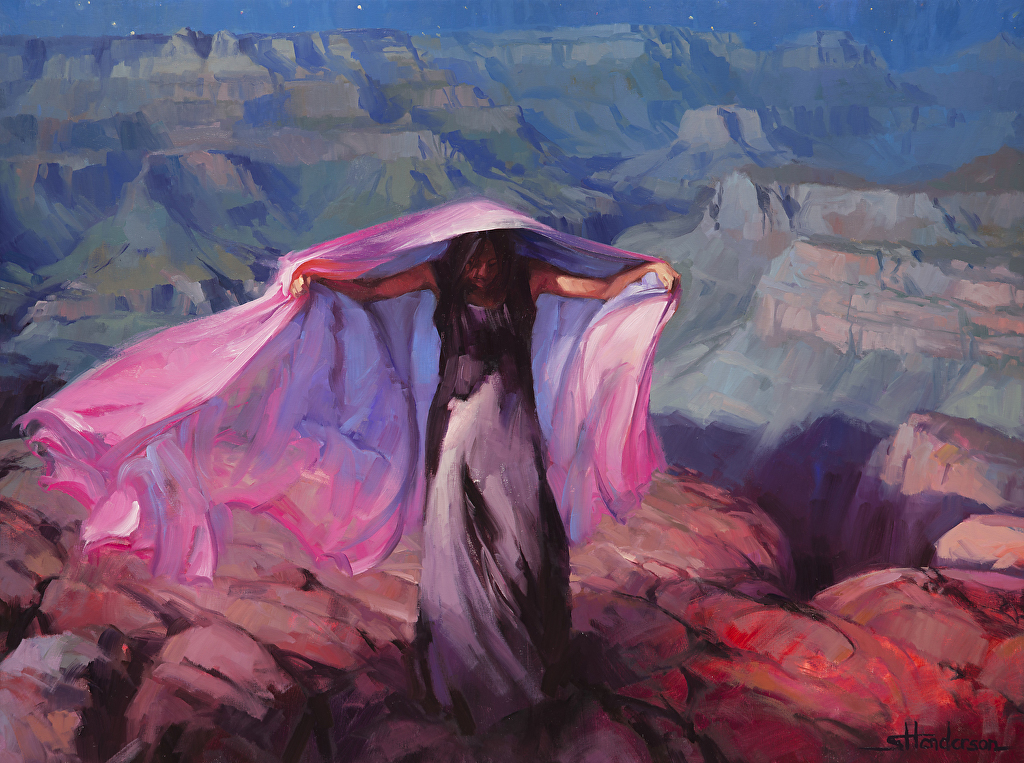 She Danced By The Light Of The Moon by Steve Henderson Oil ~ 30 x 40